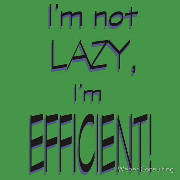 I'm not lazy, I'm efficient!