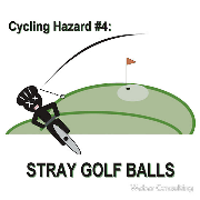 cycling hazard stray golf balls thwack upside the head
