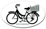 mamachari beach cruiser bicycle bumper sticker bike basket decal (also available on shirts, apparel, and other items!)